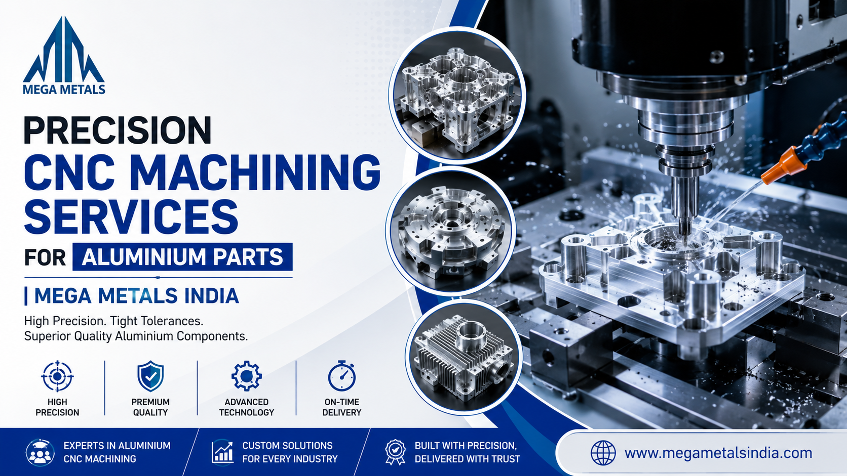 Precision CNC Machining Services for Aluminium Parts | Mega Metals India
